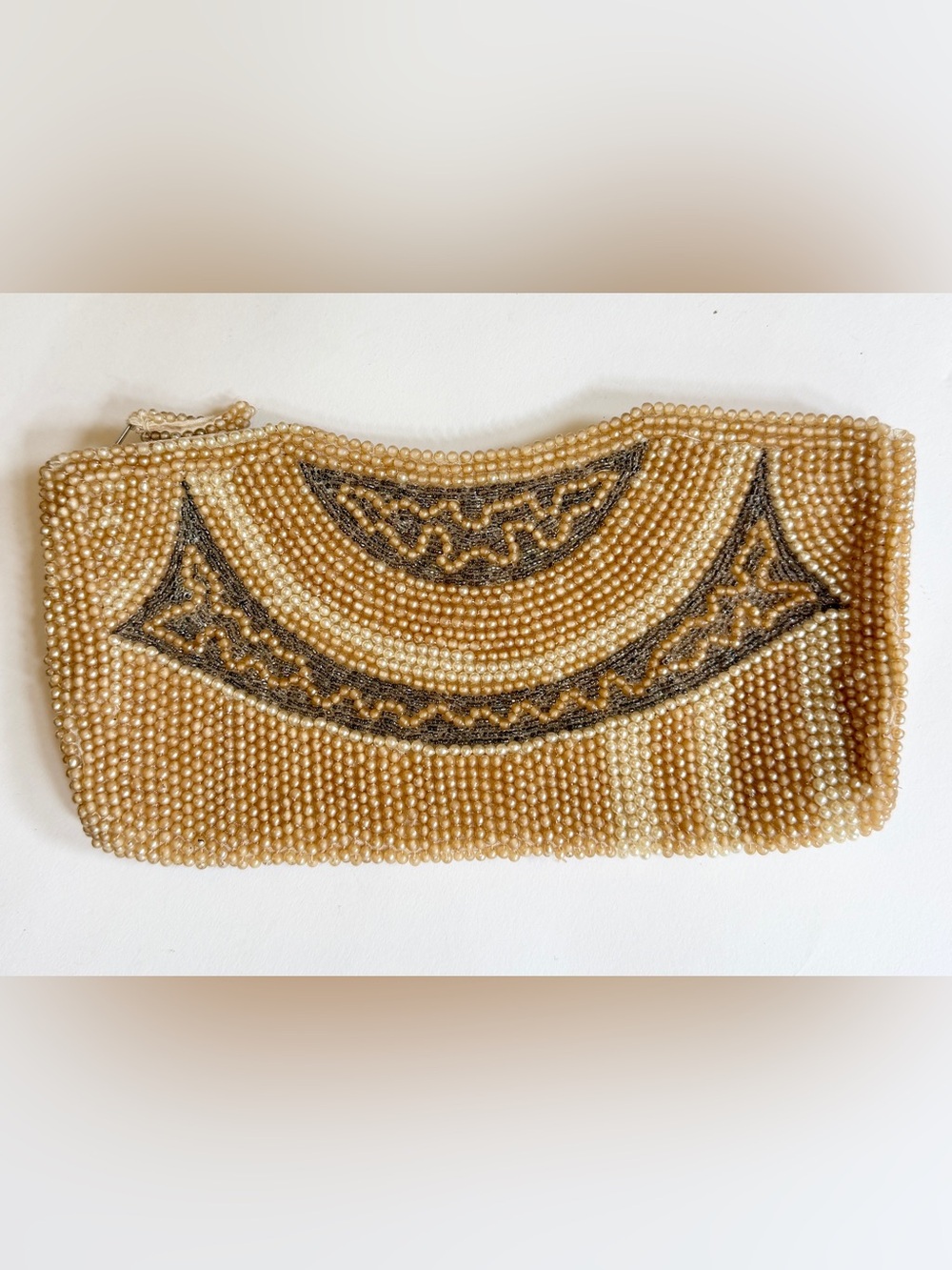Vintage Faux Pearl Beaded Clutch Bag